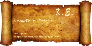 Kramár Ervin névjegykártya