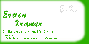 ervin kramar business card